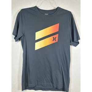 HURLEY Mens Short Sleeve Logo Graphic Crew Neck T-Shirt-Gray-M